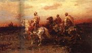 Adolf Schreyer Arab Horsemen on the March oil painting artist